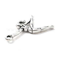 合金のチベット風チャーム  体操選手  アンティークシルバー  26x13x2.5mm  穴：1.5mm&nbsp;PALLOY-K245-06AS