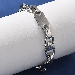 304ステンレススチール製オーバルリンクチェーンブレスレット女性用男性用  ステンレス鋼色  8-1/4インチ（20.8cm）&nbsp;BJEW-A033-04P
