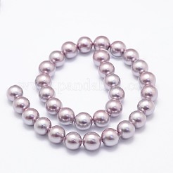 シェルパールビーズ連売り  ラウンド  アザミ  8mm  穴：1mm  約49個/連  16インチ&nbsp;BSHE-E008-8mm-01