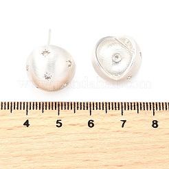真鍮マイクロペーブクリアキュービックジルコニアスタッドピアス  ラウンド  銀  16x15.5mm&nbsp;EJEW-S270-03S