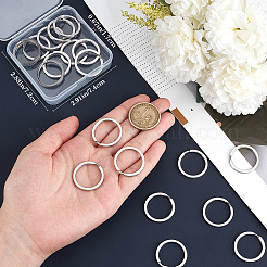 316サージカルステンレススチール製キーチェーン留め具  リング  ステンレス鋼色  25x2.3mm  内径：20.5mm  20pc&nbsp;STAS-BBC0005-81A