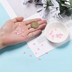 240g24色手作りポリマークレイビーズ  ヒシビーズ  ジュエリー工芸用品のDIY用  ディスク/フラットラウンド  ミックスカラー  6x1mm  穴：2mm  10 G /カラー&nbsp;CLAY-JP0001-08-6mm