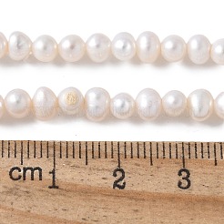 天然養殖淡水パールビーズ連売り  ポテト  グレード3a++  雪  4.5~5mm  穴：0.7mm  約84個/連  13.66~13.74インチ（34.7~34.9cm）&nbsp;PEAR-I007-07R-02