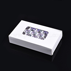 電気メッキガラスチャーム  多面カット  クロス  ライラック  14x14x7mm  穴：1.6mm&nbsp;EGLA-N006-061