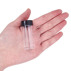 クリアプラスチックビーズ収納ケース  キャップ付き  コラム  透明  24x56mm  40個/箱&nbsp;CON-BC0005-61