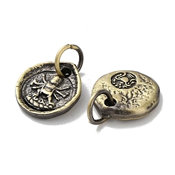 チベットスタイルの真鍮ペンダント  カドミウムフリー＆鉛フリー  カマキリ  アンティークブロンズ  14.5x13x2mm  穴：5mm&nbsp;KK-M284-36AB