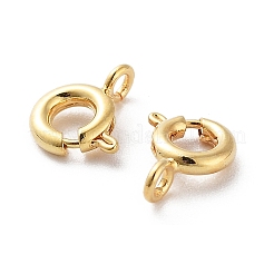 真鍮のスプリングリングの留め金  18KGP本金メッキ  7.5x5x1.5mm  穴：1.2mm&nbsp;LS-KK-G479-01B-G