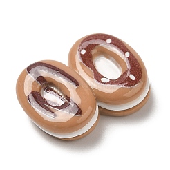食品テーマ不透明樹脂模造食品デコデンカボション  ペルー  ドーナツ  24x17x8mm&nbsp;RESI-E044-02D