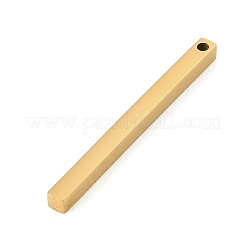 304ステンレスペンダント  長方形チャーム  艶出し  イオンプレーティング（ip）  ゴールドカラー  40x3x3mm  穴：1.6mm&nbsp;SA-E001-01G-A