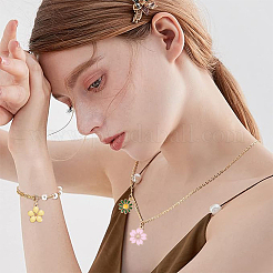 28 スタイルの合金エナメルチャーム  アブソリュートプラスチック模造パール  花  ライトゴールド  ミックスカラー  10~20.5x8~17.5x1.5~4.5mm  穴：1.2~1.8mm  120個/セット&nbsp;ENAM-YW0004-84