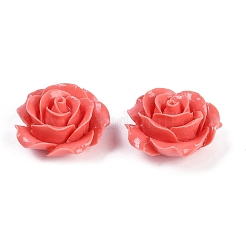 合成サンゴ刻まれたビーズ  染め  花  ミックスカラー  25x14mm  穴：1.3mm&nbsp;CORA-M001-02F
