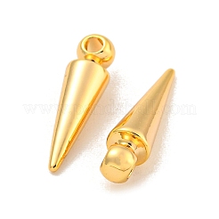 真鍮チャーム  18KGP本金メッキ  コーン  15x4mm  穴：1.4mm&nbsp;KK-U006-12G-03