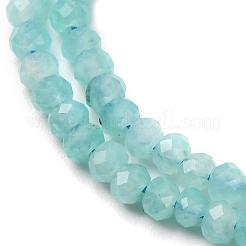 天然石アマゾナイトビーズ連売り  多面カット  ロンデル  3x2mm  穴：0.7mm  約183個/連  15.55''（39.5センチメートル）&nbsp;G-A276-B01-2x3mm