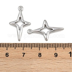 304ステンレスペンダント  スターのチャーム  ステンレス鋼色  23x14x2mm  穴：1.6mm&nbsp;STAS-L303-17P