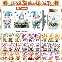 PVC DIY 熱転写紙  UV昇華カップ用  gnome  110x240mm  10スタイル  1個/スタイル  10個/セット&nbsp;DIY-WH0517-343