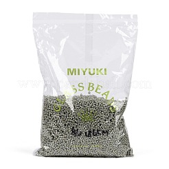 MIYUKIラウンドロカイユビーズ  日本製シードビーズ  （rr1865)不透明スモークグレー光沢  8/0  3mm  穴：1mm  約19000~20500個/ポンド&nbsp;SEED-G008-RR1865