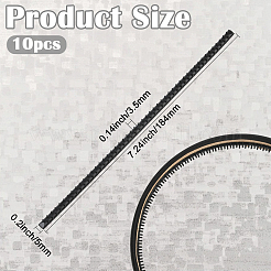 樹脂製のしっかりしたヘッドバンド滑り止めストリップ10個  ブラック  184x5x3.5mm&nbsp;FIND-SP0020-62