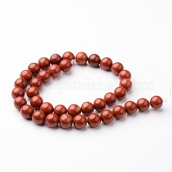 ラウンド天然のレッドジャスパービーズ連売り  10mm  穴：1mm  約38~39個/連  15インチ&nbsp;G-J346-21-10mm