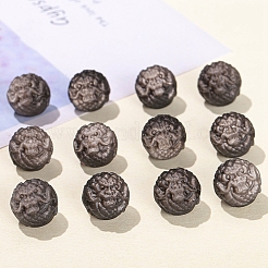 天然銀黒曜石ビーズ  ドラゴン  15mm&nbsp;PW-WG68458-01