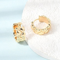 女性のための真鍮のフープピアス  ハート  18KGP本金メッキ  17.5x8mm&nbsp;KK-CBACA55-13G