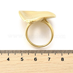 304ステンレススチール指輪  ティアドロップ  イオンプレーティング（ip）  手動研磨  18KGP本金メッキ  29x35.5mm  内径：18mm&nbsp;RJEW-D320-13G