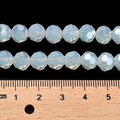 模造翡翠ガラスビーズスタンド  腹部の色  ファセット（32ファセット）  ラウンド  透明  8x7~7.5mm  穴：1.5mm  約66個/連  18.82~19.06インチ（47.8~48.4cm）&nbsp;EGLA-A035-J8mm-B06