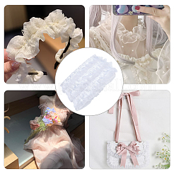 9.5~10m 2層プリーツサテンオーガンジーリボン  ホワイト  1-5/8インチ（40mm）&nbsp;ORIB-GF0001-03B