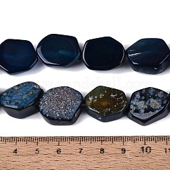 染め加工天然石瑪瑙ビーズ連売り  ナゲット  マリンブルー  15~28x13~25x5~17mm  穴：1.2~1.8mm  約18個/連  13.39~14.96インチ（34~38cm）&nbsp;G-Q606-23E-02