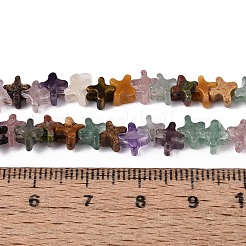 ミックス天然石ビーズ連売り  スター  染めと未染色の混合  5.5~6x5.5~6x3.5~4.5mm  穴：0.7~1mm  約95~100個/連  14.57~15.16''（37~38.5センチメートル）&nbsp;G-T143-31