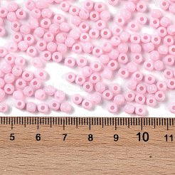 不透明なアクリルビーズ  ラウンド  パールピンク  4x3.5mm  穴：1.6mm  約18000個/500g&nbsp;SACR-A007-01A-01