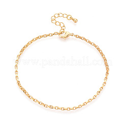 女性用真鍮アズキチェーンブレスレット  ニッケルフリー  長持ちメッキ  18KGP本金メッキ  7-1/8インチ（18cm）&nbsp;BJEW-N032-08C-G