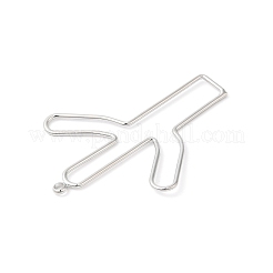 真鍮オープンバックベゼルペンダント  ニッケルフリー  UVレジンDIY用  サボテン  プラチナメッキ  43~43.5x32x1.5mm  穴：1.6~1.8mm&nbsp;KK-O144-16P
