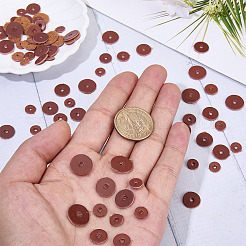 100種類のスタイルの合成皮革ワッシャー4個  断熱シム  フラットラウンド  サドルブラウン  8~14x1.5mm  穴：2mm  25個/スタイル&nbsp;FIND-CL0001-13