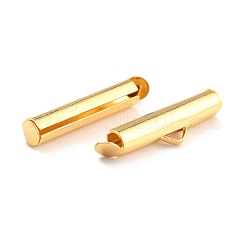 304ステンレススチール製スライドエンドクラスプチューブ  スライダエンドキャップ  18KGP本金メッキ  ゴールデン 20x6x4mm  穴：3.5mm  内径：3mm&nbsp;X-STAS-C044-08B-G
