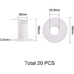 ワイヤーのためのプラスチック製の空のスプール  スレッドボビン  ホワイト  ボビン：28x58mm&nbsp;TOOL-PH0016-63