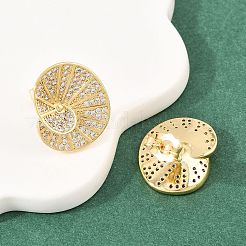 真鍮マイクロペーブクリアキュービックジルコニアスタッドピアス  長持ちメッキ  18KGP本金メッキ  渦巻き  19x16mm&nbsp;LS-EJEW-A151-02A-G