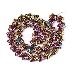電気メッキ透明ガラスビーズ連売り  スター  カラフル  17~17.5x18~18.5x9~9.5mm  穴：1mm  約40個/連  25.20インチ（64cm）&nbsp;EGLA-N020-02E