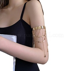 合金カフバングル  女性用スターとハートのタッセルカフアームレット  ゴールドカラー  内径：3インチ（7.5cm）&nbsp;FS-WG7652C-01