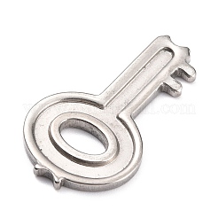 304ステンレススチールペンダントカボションセッティングエナメル  キー  ステンレス鋼色  34x19.5x2.5mm  穴：8x5mm&nbsp;STAS-Z033-02P