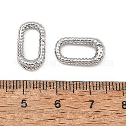 シェグレース真鍮製スプリングゲートリング  ねじれた四角形  鉛フリー＆カドミウムフリー＆ニッケルフリー  プラチナ  15x8.5x3.5mm&nbsp;XGRQ58222-756P