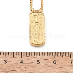 304ステンレススチール長方形数字ペンダントネックレス  18KGP本金メッキ  数1  16.14インチ（41cm）&nbsp;NJEW-D300-01G-01