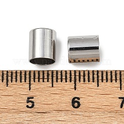 真鍮製コードエンドパーツ  長持ちメッキ  ラックめっき  コラム  プラチナ  7x6mm  内径：5mm&nbsp;KK-P309-02A-P
