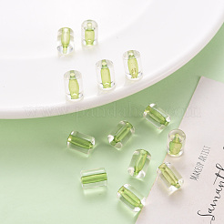 透明なアクリルビーズ  コラム  黄緑  10x7.5mm  穴：1.8mm  約950個/500g&nbsp;TACR-S154-17A-83
