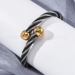 女性用304ステンレススチールトルクバングル  イオンプレーティング（ip）  ミックスカラー  7/8インチ（2.15cm）  内径：2-1/4インチ（5.85x5.75cm）&nbsp;BJEW-P310-22MC