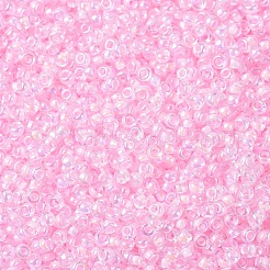MIYUKIラウンドロカイユビーズ  日本製シードビーズ  11/0  （rr272)ピンクの裏地付きクリスタルab  11/0  2x1.3mm  穴：0.8mm  約50000個/ポンド&nbsp;SEED-G007-RR0272