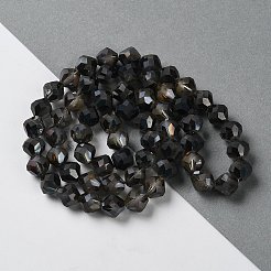 電気メッキ透明ガラスビーズ連売り  艶消し  虹メッキ  多面カット双円錐形  ブラック  10x9.5mm  穴：1.2mm  約60個/連  22.76''（57.8センチメートル）&nbsp;EGLA-I019-HR01