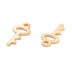 ステンレススチールチャーム201個  レーザー切断  キー  18KGP本金メッキ  14x6x0.8mm  穴：1.4mm&nbsp;STAS-B001-21G