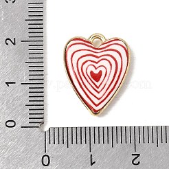 プリント合金ペンダント  ハートチャーム  長持ちメッキ  ラックめっき  ゴールドカラー  混合図形  20x15x4mm  穴：1.6mm&nbsp;ENAM-F160-07G