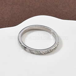 304ステンレススチール製キュービックジルコニアの指輪（女性用）  ステンレス鋼色  2mm  内径：18mm&nbsp;RJEW-F189-01P