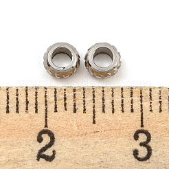 変色しない304ステンレススチールビーズ  ロンデル  ステンレス鋼色  4x2mm  穴：2mm&nbsp;STAS-P355-02P